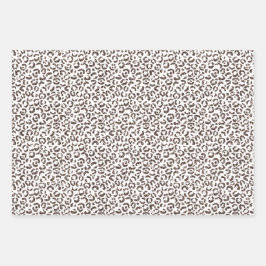 Schokolade Brauner Leopard Glitzer Geschenkpapier Set