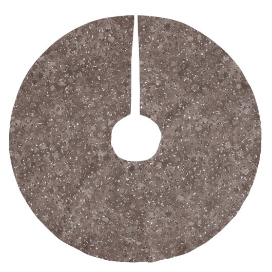 Schokolade Brauner Leopard Print Glitzer Polyester Weihnachtsbaumdecke (Vorderseite)