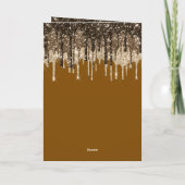 Schokolade Braunes Eis Creme Glitzer Tropfen Gebur Karte (Rückseite)