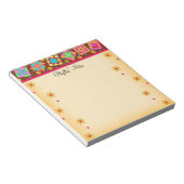 Schokolade Braunes Patchwork Quilt Blocks Art Notizblock (angewinkelt)