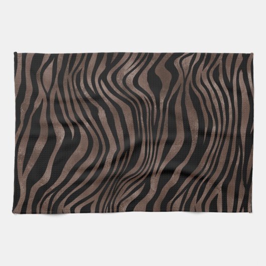 Schokolade Brawn Black Zebra Print      Geschirrtuch (Horizontal)