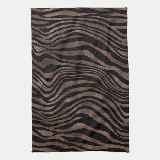 Schokolade Brawn Black Zebra Print      Geschirrtuch (Vertikal)