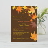 Schokolade Brawn Fall Maple Brautparty Einladung (Stehend Vorderseite)
