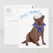 Schokolade Brawn Labrador Retriever Postkarte (Vorne/Hinten)