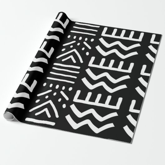 Schokolade Brown African Bogolan Gift Wrap Geschenkpapier (Ungerollt)