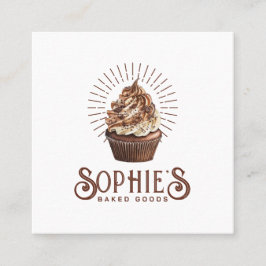 Schokolade Brown Baker Bäckerei Cupcake Logo Quadratische Visitenkarte