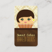 Schokolade Brown Cupcake Charakter Bäckerei Visitenkarte (Vorderseite)