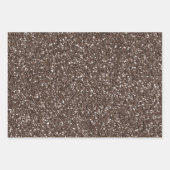Schokolade Brown Glitzy Leopard Print Geschenkpapier Set (Vorderseite 3)