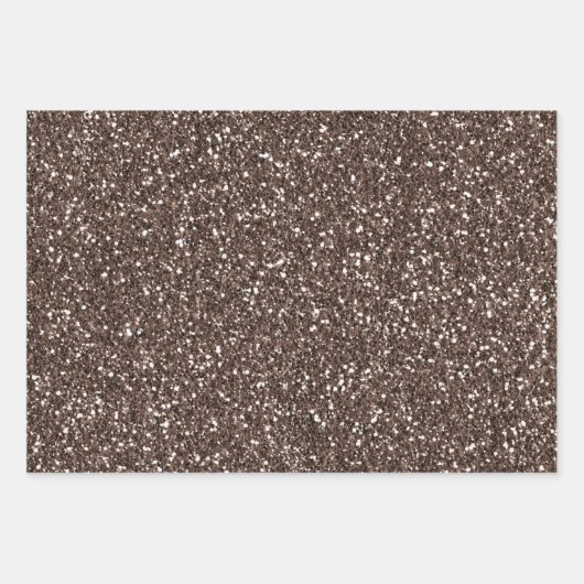 Schokolade Brown Glitzy Leopard Print Geschenkpapier Set (Vorderseite 3)