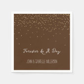 Schokolade Brown Gold Glam Confetti Serviette (Vorderseite)
