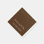 Schokolade Brown Gold Glam Confetti Serviette (Ecke)