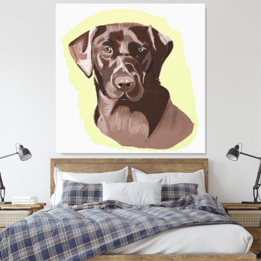 Schokolade Brown Labrador Leinwanddruck (Insitu (Schlafzimmer))
