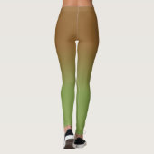 Schokolade Brown Olive Green Ombre Leggings (Rückseite)