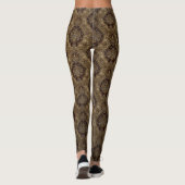Schokolade Brown Paisley Muster . Leggings (Rückseite)
