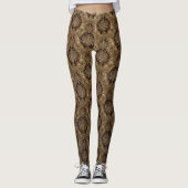 Schokolade Brown Paisley Muster . Leggings (Vorderseite)