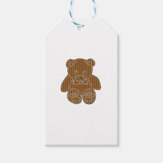 Schokolade Brown Pastel Gingham Karo Teddy Bear Cl Geschenkanhänger