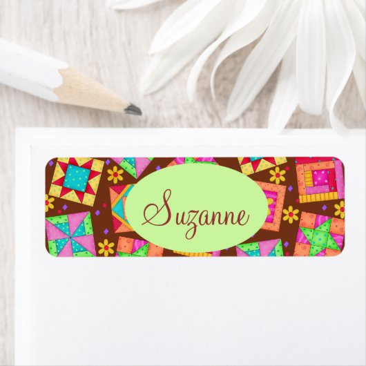 Schokolade Brown Patchwork Quilt Art Blocks (Insitu)