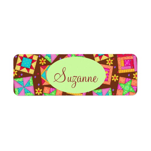 Schokolade Brown Patchwork Quilt Art Blocks (Vorne)