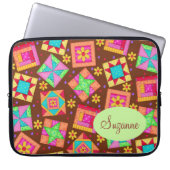 Schokolade Brown Patchwork Quilt Art Blocks Laptopschutzhülle (Vorderseite)