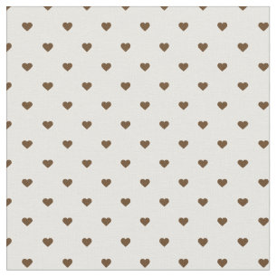 Schokolade Brown Polka Dot Hearts Stoff