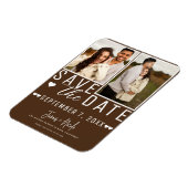 Schokolade Brown Save the Date 2 Foto Hochzeit Magnet (Linke Seite)