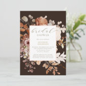Schokolade Brown Terracotta Brautparty Einladung (Stehend Vorderseite)