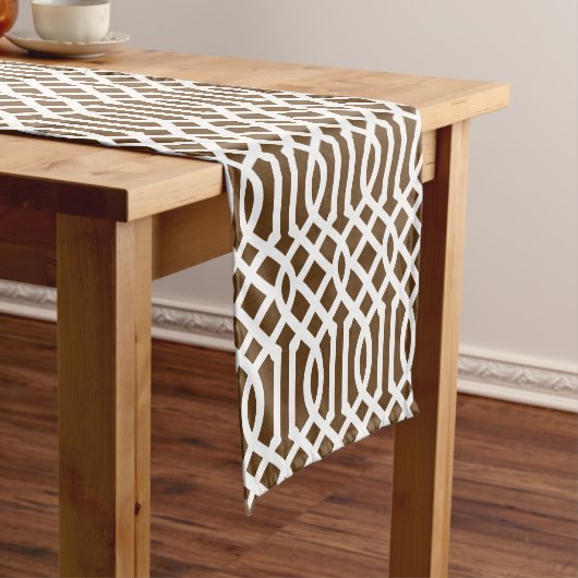 Schokolade Brown Trellis Kurzer Tischläufer (Beispiel)