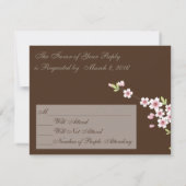 Schokolade Brown und Cherry Blossom Wedding RSVP (Rückseite)