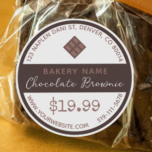 Schokolade Brownie Bäckerei Rundsticker Runder Aufkleber