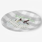 Schokolade Bunnies Eier Grau Osterplatten Pappteller (Schrägansicht)