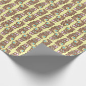 Schokolade Bunnies - Gelbes Umschlagpapier Geschenkpapier (Ecke)