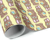 Schokolade Bunnies - Gelbes Umschlagpapier Geschenkpapier (Rolleneckpunkt)