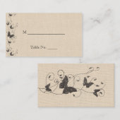 Schokolade-Buttefliegen auf Ecru-Hochzeiten-Platzk Platzkarte (Vorne/Hinten)