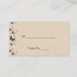 Schokolade-Buttefliegen auf Ecru-Hochzeiten-Platzk Platzkarte