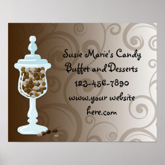 Schokolade Candy Buffet Bar, Urn der Süßigkeiten Poster