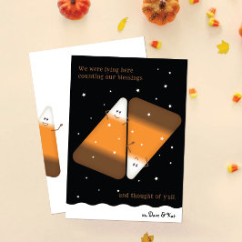Schokolade Candy Corn Couple Fall Holiday Card Feiertagskarte