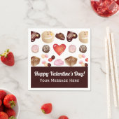 Schokolade Candy Heart Pattern Valentine Papier Serviette (Beispiel)