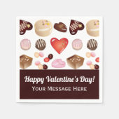 Schokolade Candy Heart Pattern Valentine Papier Serviette (Vorderseite)