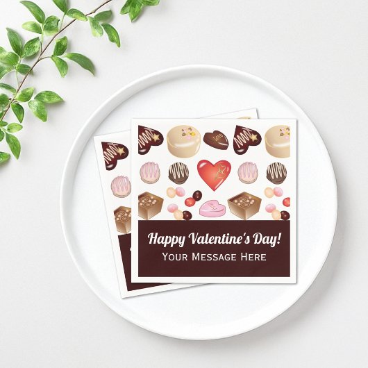 Schokolade Candy Heart Pattern Valentine Papier Serviette