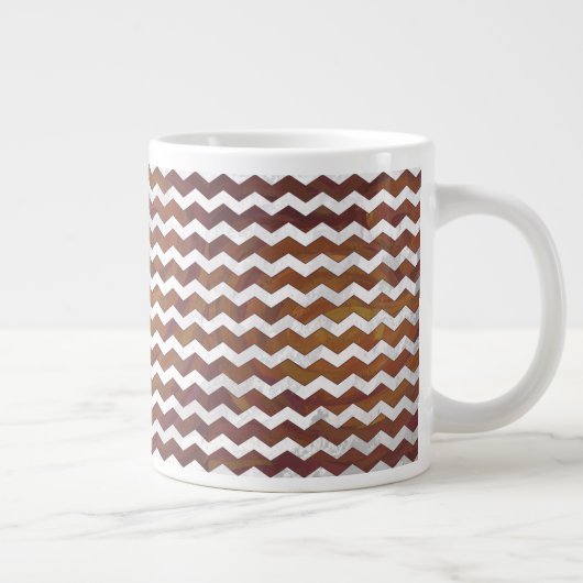 Schokolade Carmel Swirl Zickzack Muster Jumbo-Tasse (Rechts)