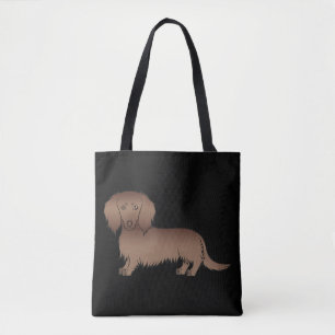 Schokolade Cartoon-Hund mit langer Dackel auf Schw Tasche