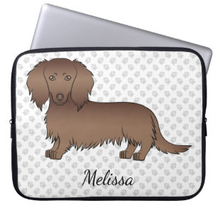 Schokolade Cartoon Hund und Text der Dackel Laptopschutzhülle