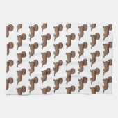 Schokolade Cartoon Hunde Muster lange Dackel Geschirrtuch (Horizontal)