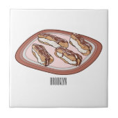 Schokolade Cartoon Illustration Fliese (Vorderseite)