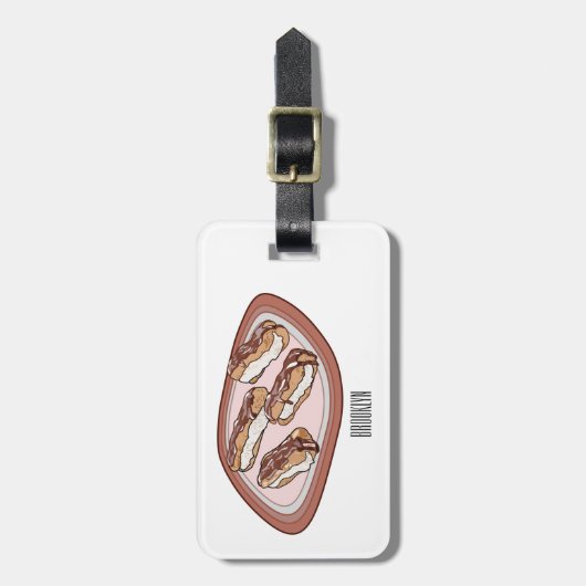 Schokolade Cartoon Illustration Gepäckanhänger (Vorderseite vertikal)