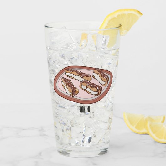 Schokolade Cartoon Illustration Glas (Rückseite Ice)