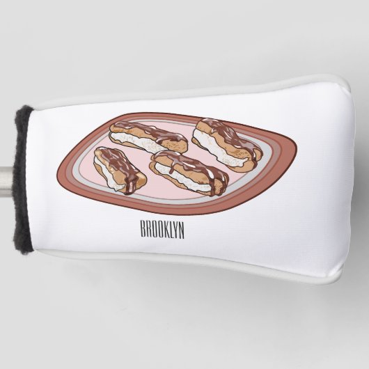Schokolade Cartoon Illustration Golf Headcover (Vorderseite)