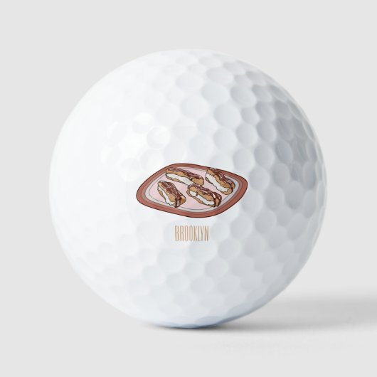 Schokolade Cartoon Illustration Golfball (Vorderseite)