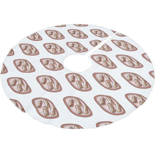 Schokolade Cartoon Illustration Polyester Weihnachtsbaumdecke (Schrägansicht)