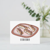 Schokolade Cartoon Illustration Postkarte (Stehend Vorderseite)